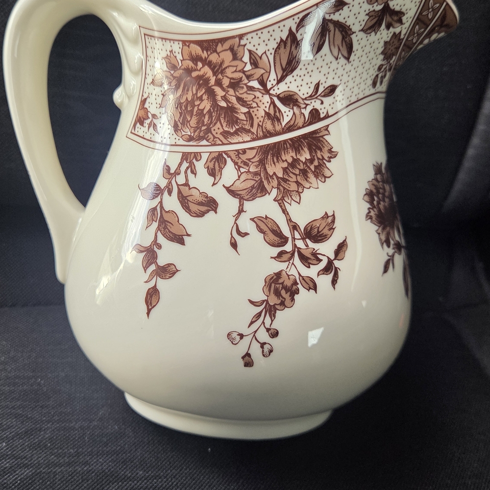 Two's Company Cream and Brown Decorative Pitcher